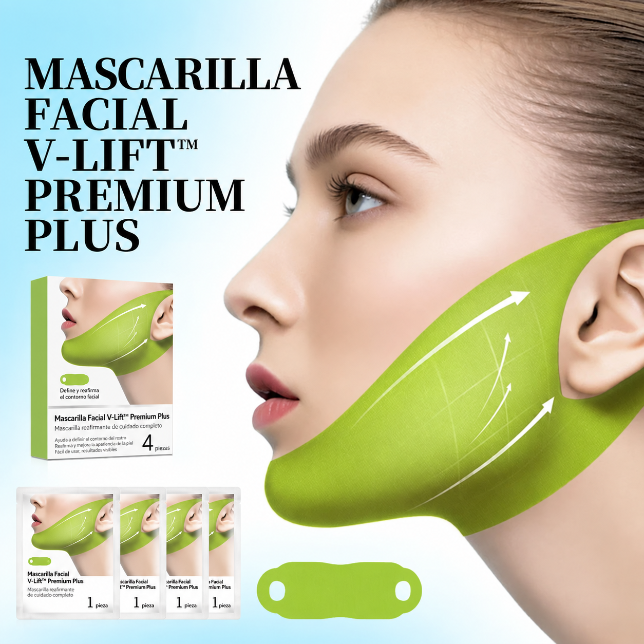Mascarilla Facial V-Lift™ para Mentón con Péptidos y Colágeno  50%OFF + Envío Gratis (promoción aplazada hasta el 25/09)