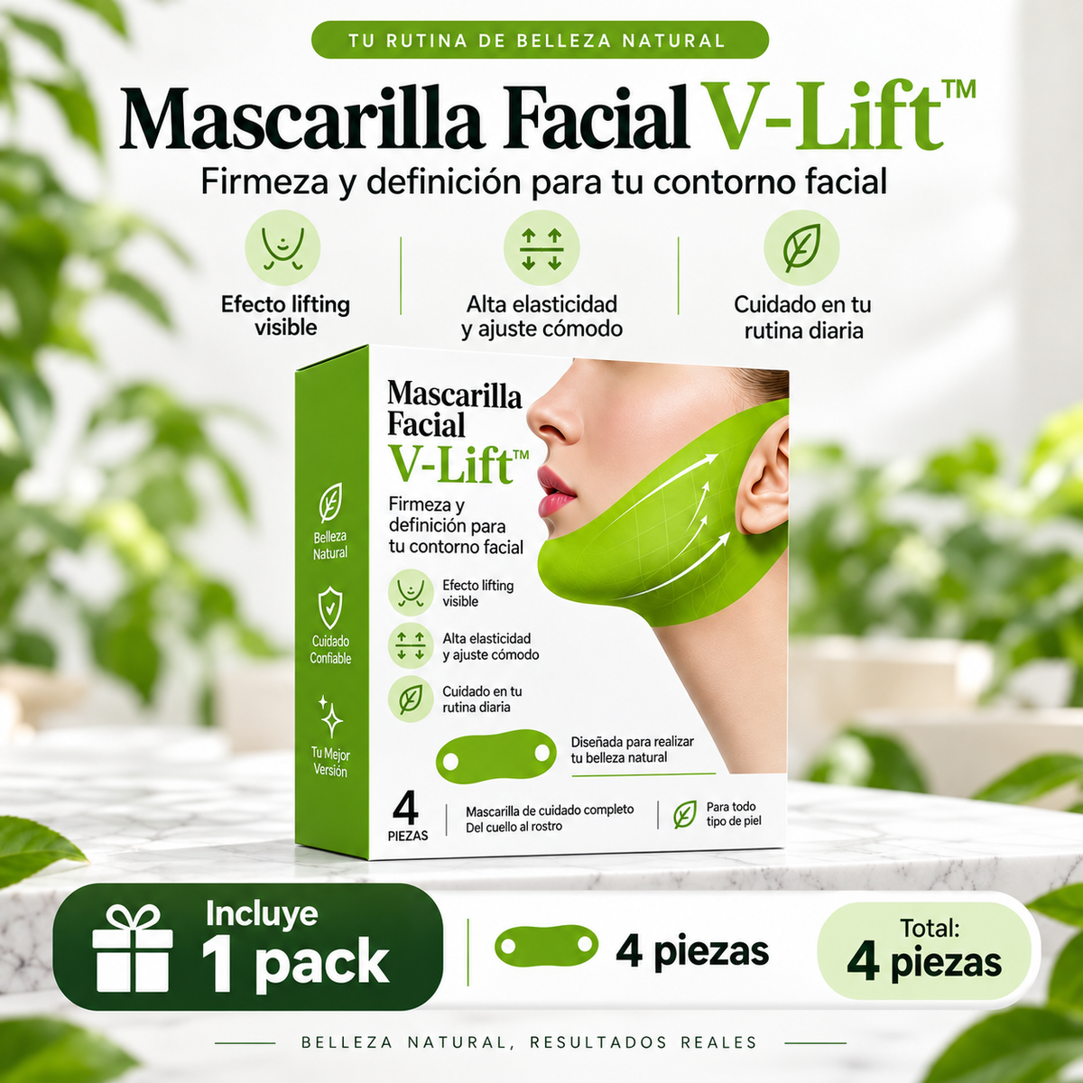 Mascarilla Facial V-Lift™ para Mentón con Péptidos y Colágeno  50%OFF + Envío Gratis (promoción aplazada hasta el 25/09)