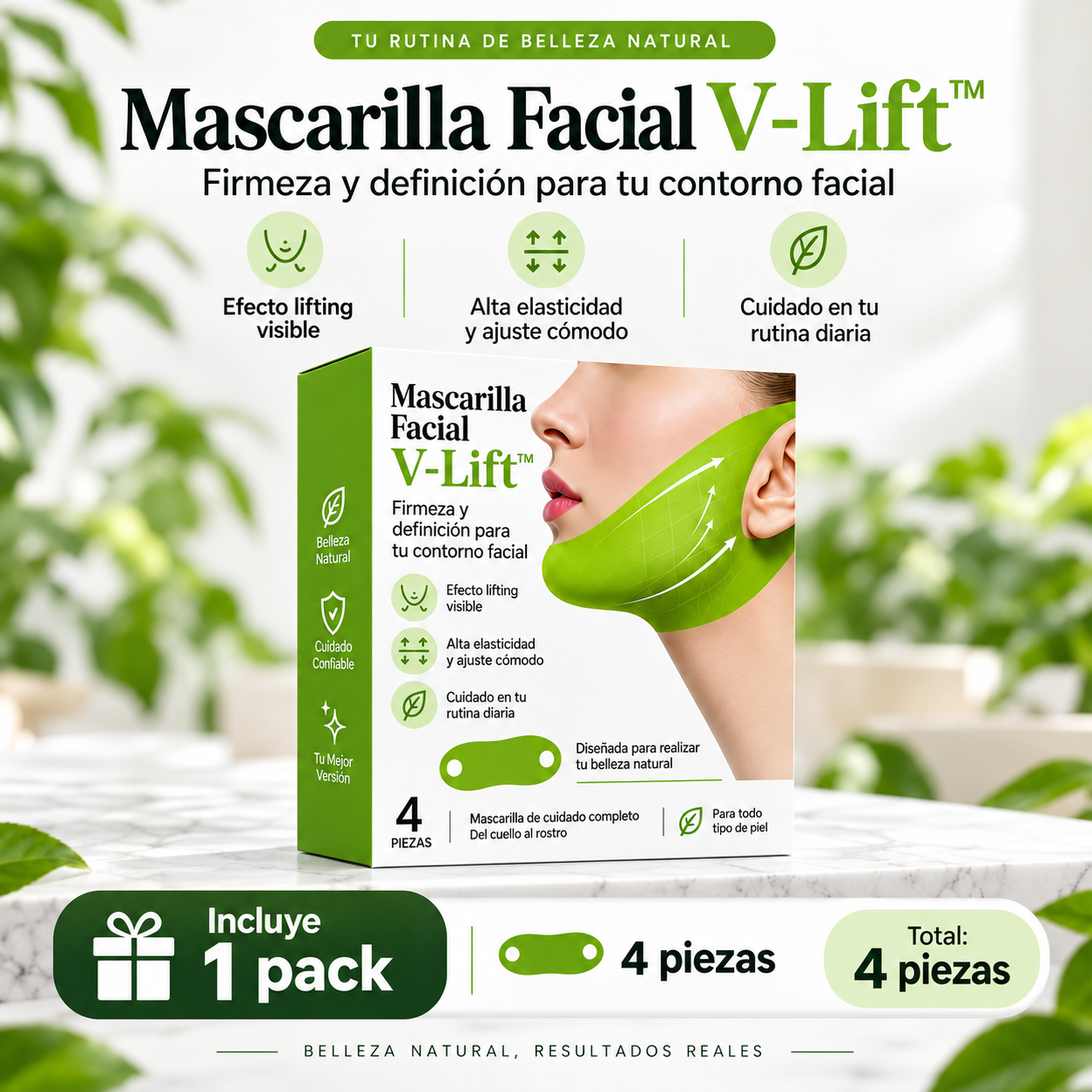 Mascarilla Facial V-Lift™ para Mentón con Péptidos y Colágeno  50%OFF + Envío Gratis (promoción aplazada hasta el 25/09)