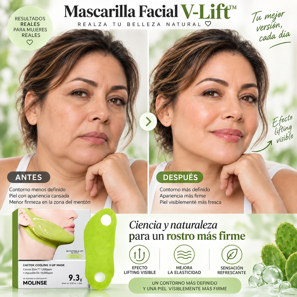 Mascarilla Facial V-Lift™ para Mentón con Péptidos y Colágeno  50%OFF + Envío Gratis (promoción aplazada hasta el 25/09)