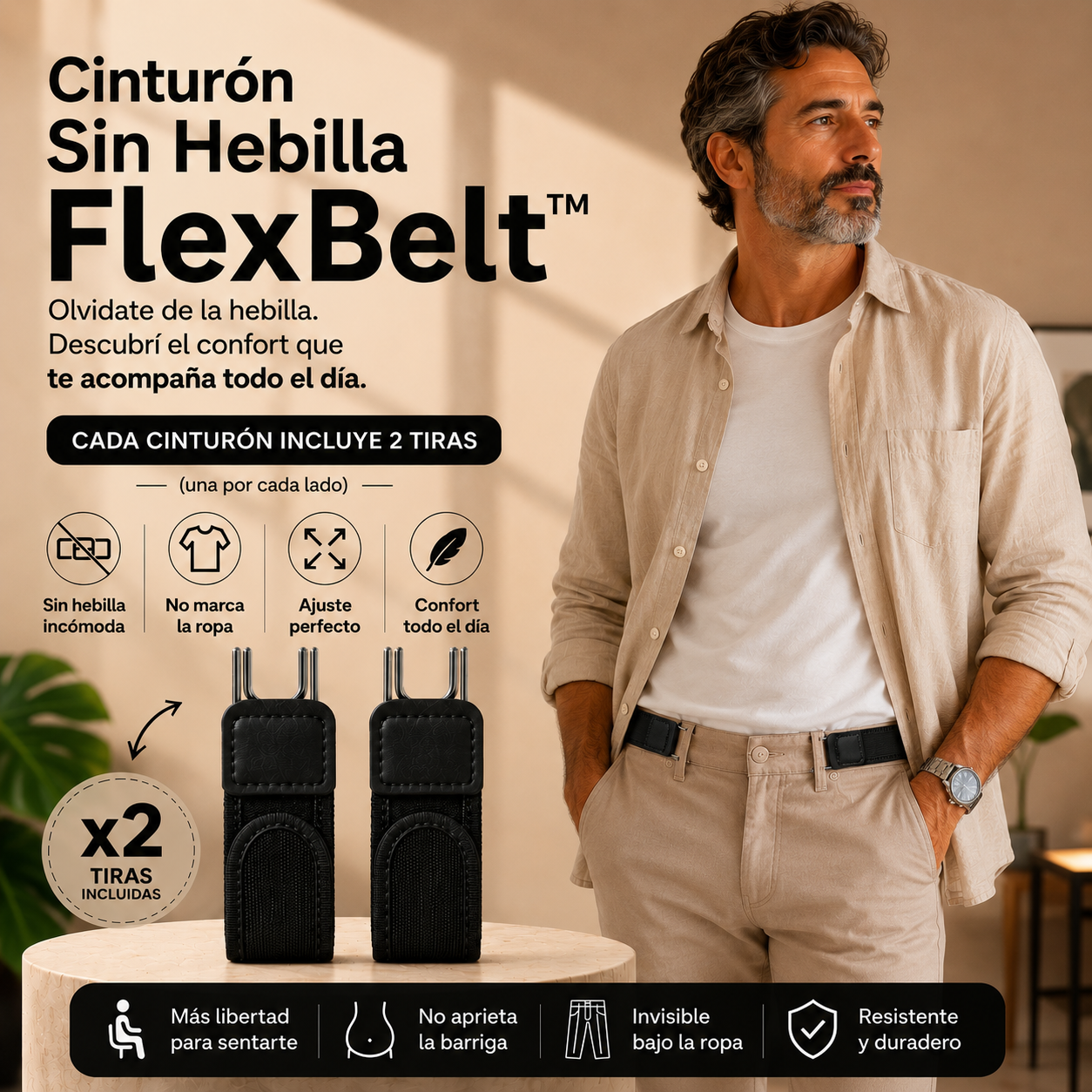 Cinturón Sin Hebilla - FlexBelt™ 50%OFF + Envío Gratis (promoción aplazada hasta el 05/07)