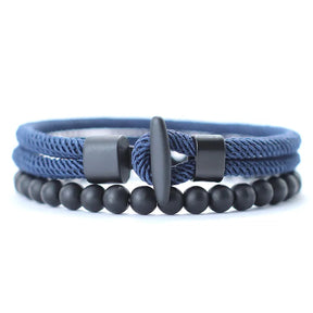 PULSERA DE CUERDA Y PIEDRA ÓNIX