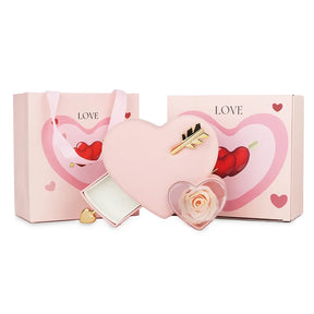 Caja de Joyas Cupido con Collar Personalizado y Rosa Eterna