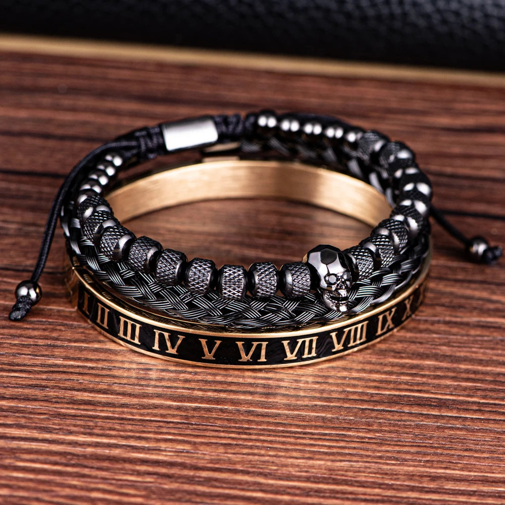 Conjunto De Pulseras De Lujo - Skull (3 Piezas)