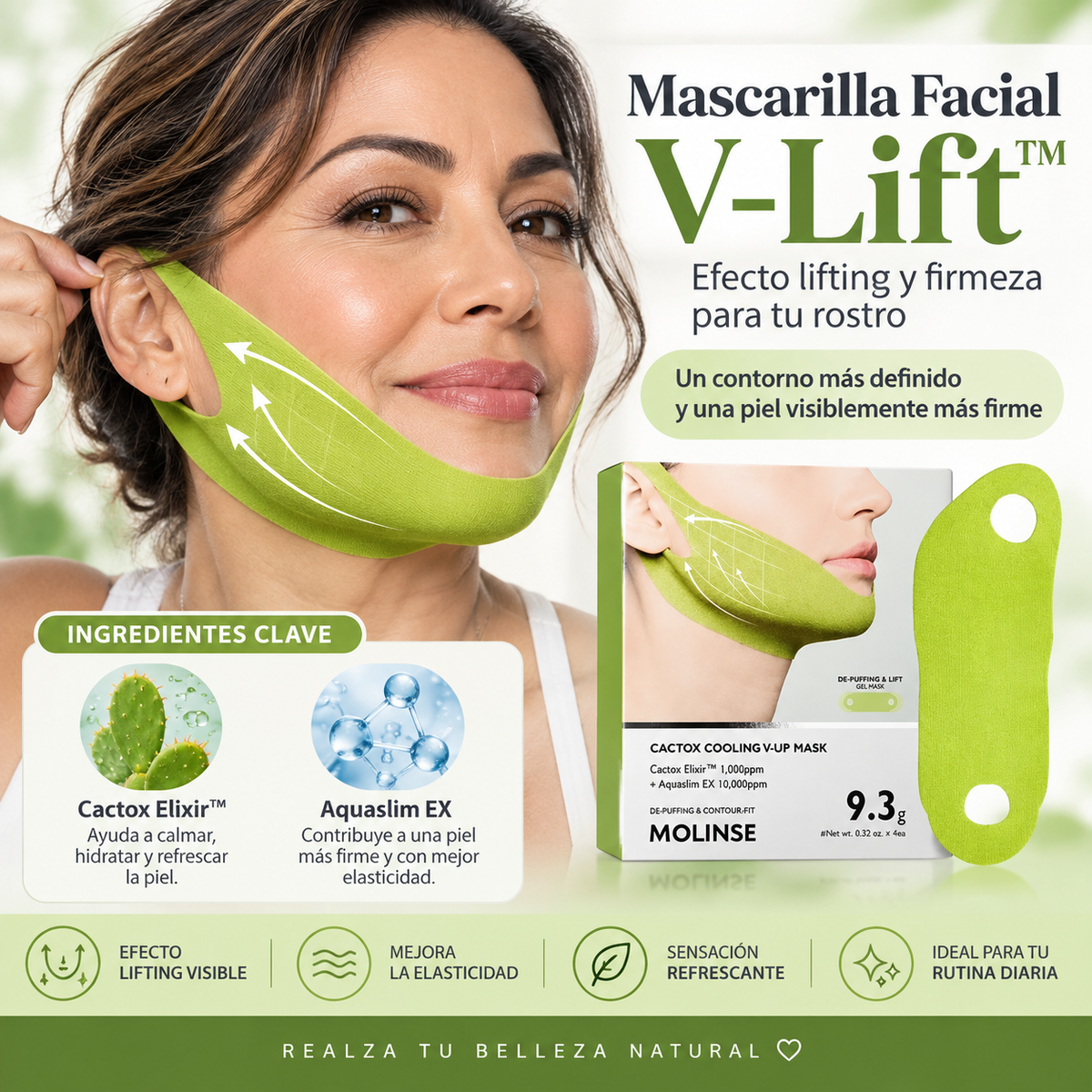 Mascarilla Facial V-Lift™ para Mentón con Péptidos y Colágeno  50%OFF + Envío Gratis (promoción aplazada hasta el 25/09)